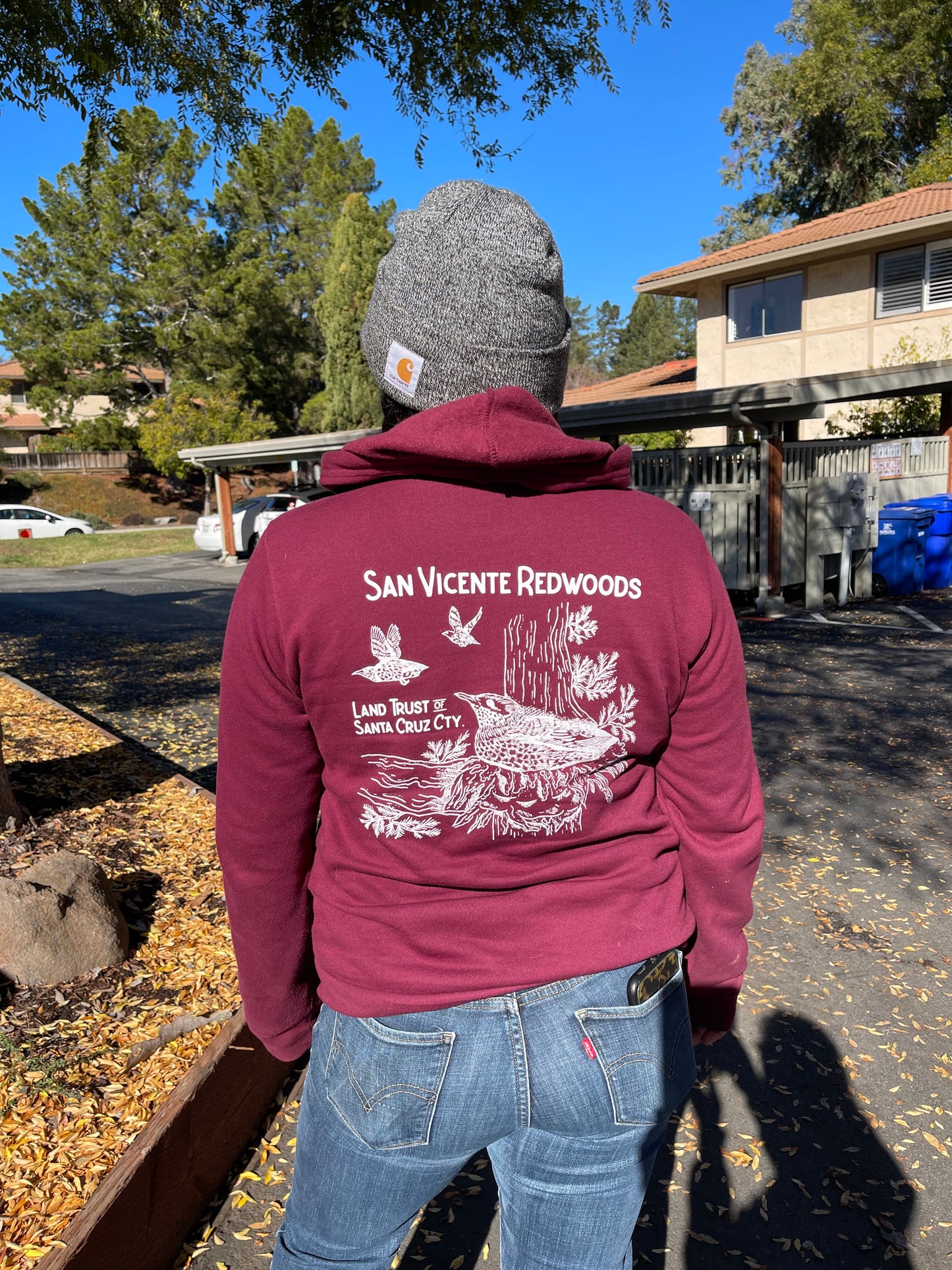 San Vicente Redwoods Murrelet Zipper Hoodie in Cranberry